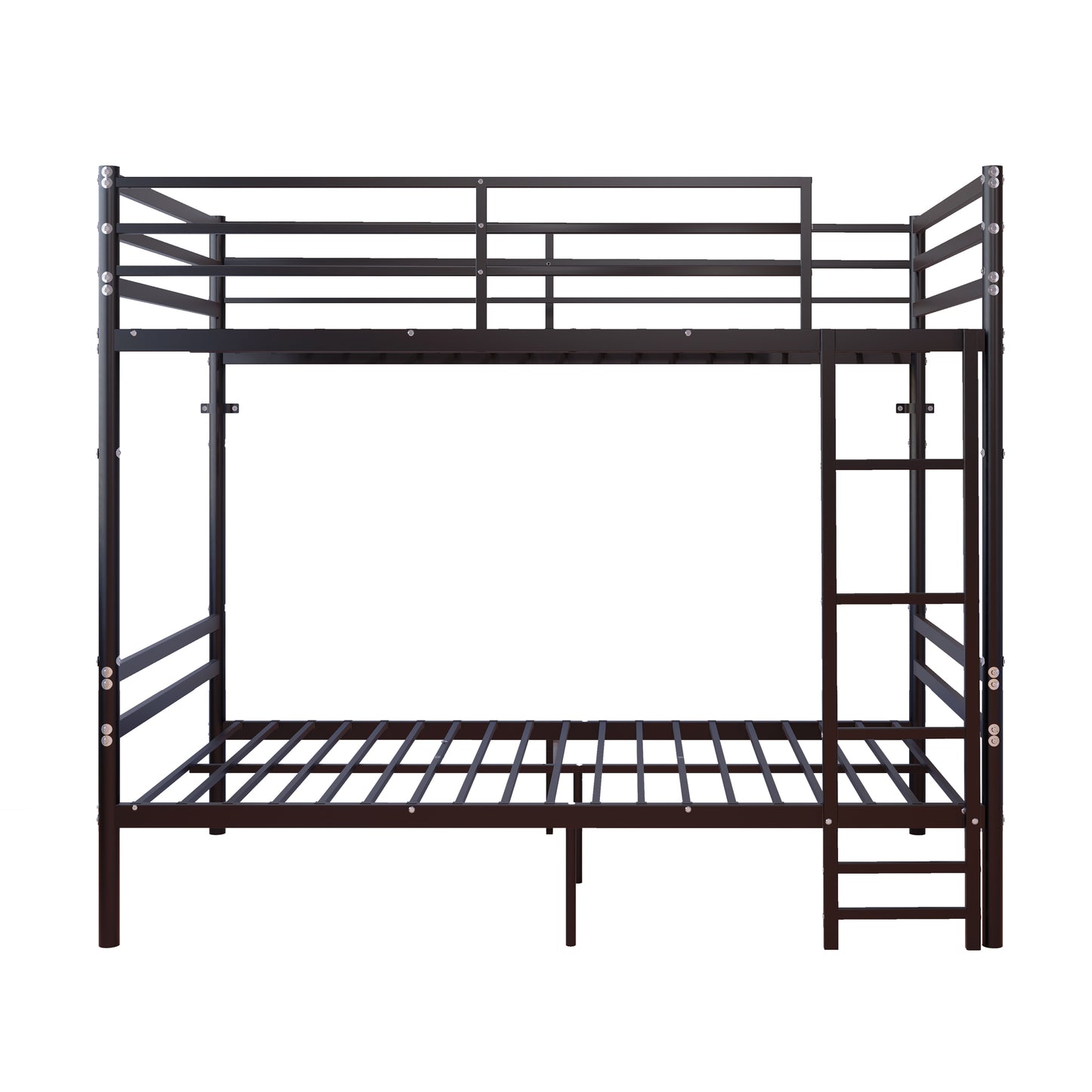 Bunk Bed Twin Over Twin for Kids/Teens/Adults Duty 2 Decker Bed with Flat Ladder, Metal Space Saver Bed with Stairs, Black image 6