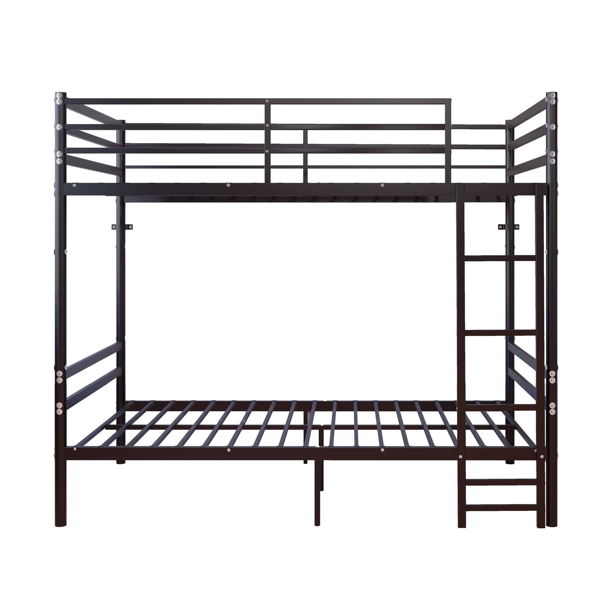 Bunk Bed Twin Over Twin for Kids/Teens/Adults Duty 2 Decker Bed with Flat Ladder, Metal Space Saver Bed with Stairs, Black image 6
