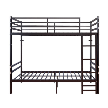 Bunk Bed Twin Over Twin for Kids/Teens/Adults Duty 2 Decker Bed with Flat Ladder, Metal Space Saver Bed with Stairs, Black image 6