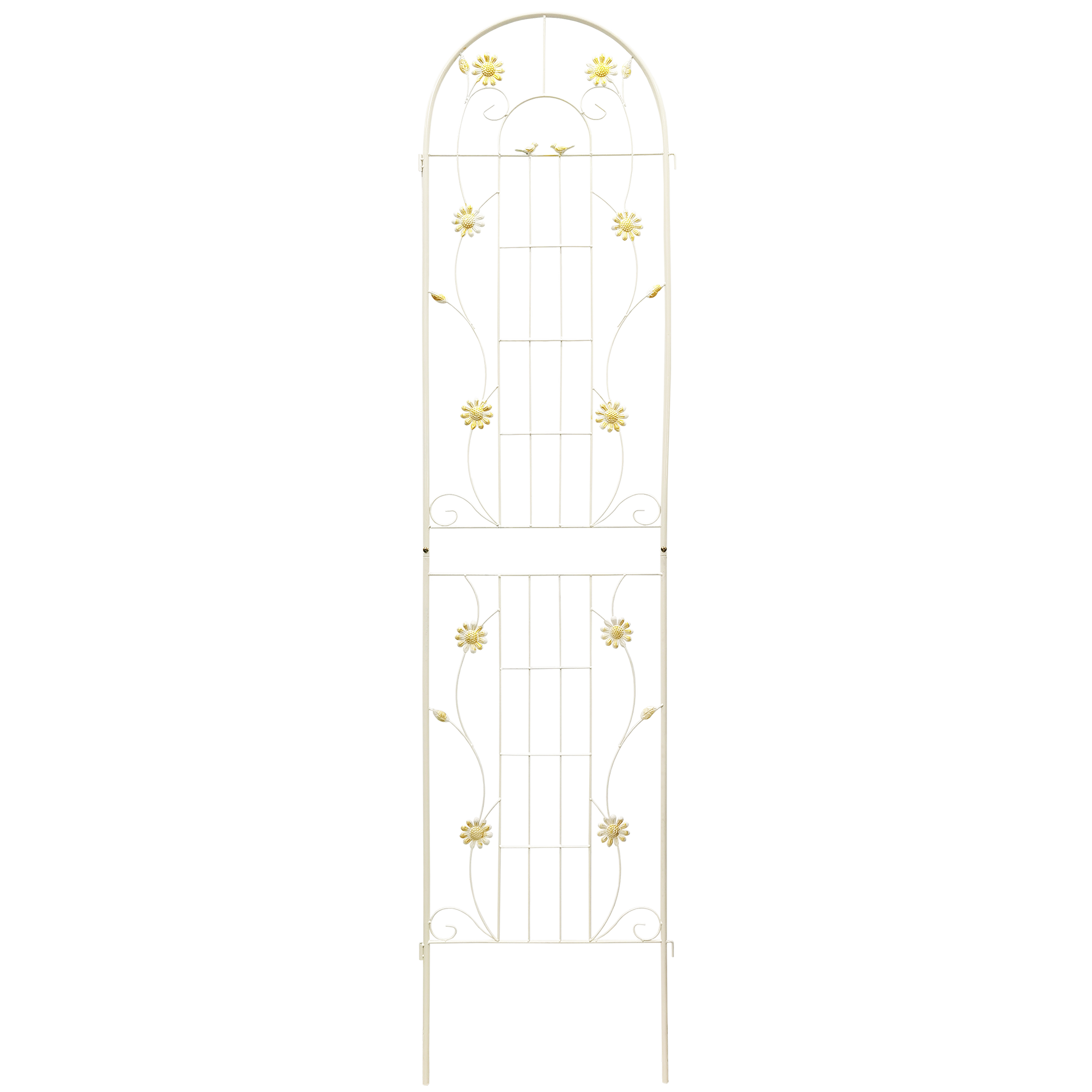 2 Pack Metal Garden Trellis 86.7" x 19.7" Rustproof Trellis for Climbing Plants Outdoor Flower Support Cream White image 2