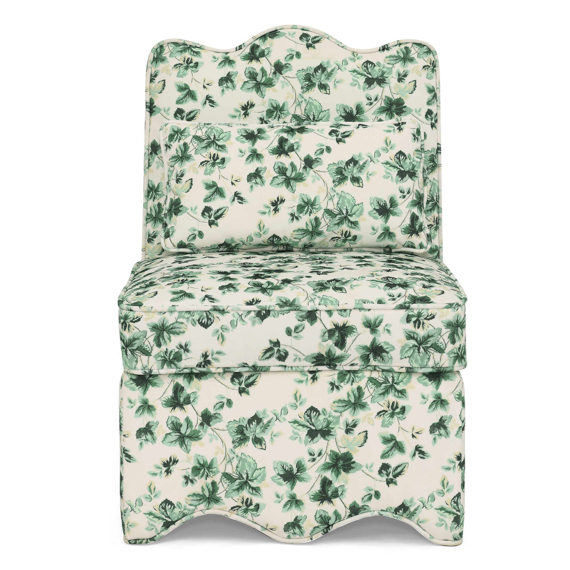 Flannel single dining chair with soft seat cushion and backrest, no armrests, matching pillow can be used as waist cushion, this dining chair can be used in the living room - GREEN image 8