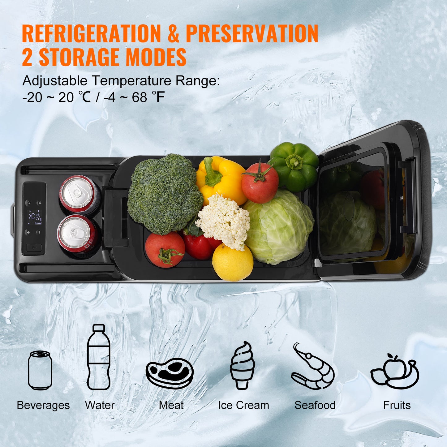 Car Refrigerator, 12 Volt Car Armrest Refrigerator Fridge, 15 L Single Zone Portable Freezer, -4℉-68℉ Adjustable Range, 12/24V DC and 100-240V AC Compressor Cooler for Outdoor, Camping image 6
