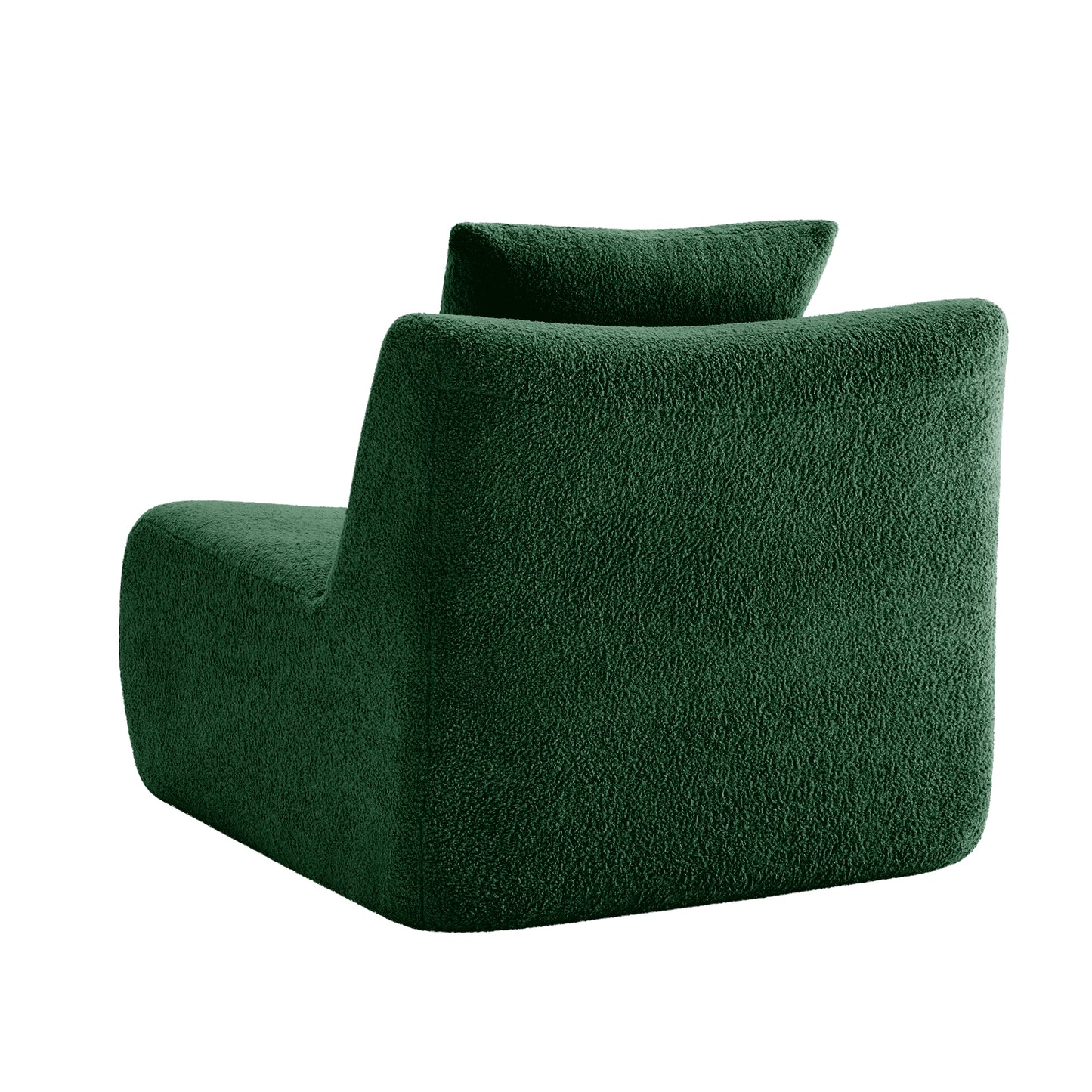 Armless Sofa W/Pillow Teddy Fabric-Green image 4