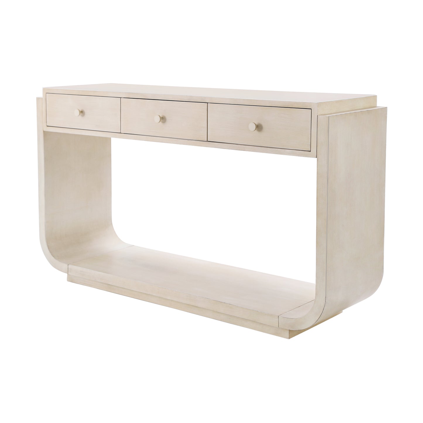 Antique-Style Console Table, 3 Storage Drawers, Display Shelf, Curved Legs, Paulownia Veneer, Entryway/Hallway/Living Room, Beige image 12