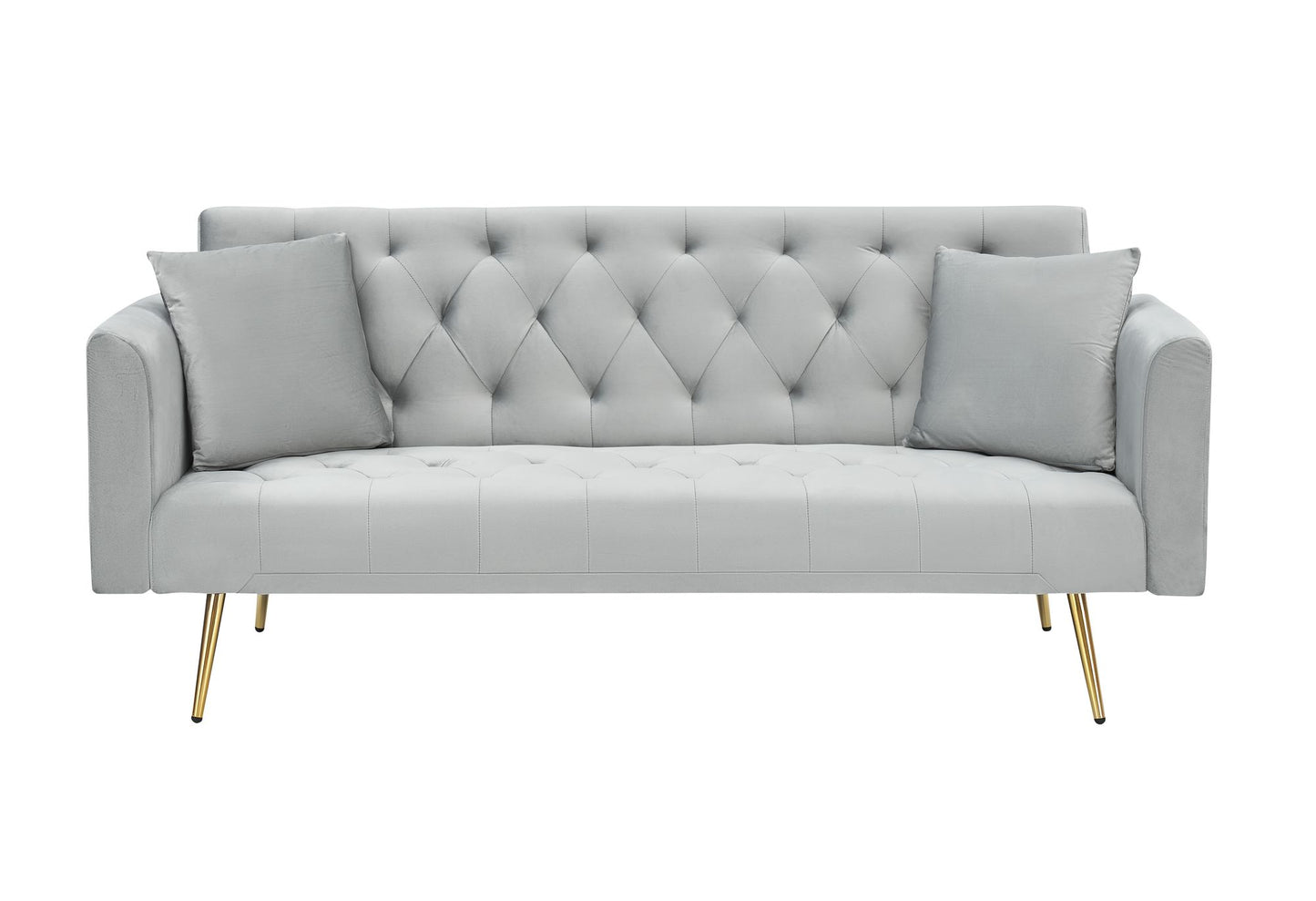 71-inch convertible love seat sofa, American vintage grey velvet material, suitable for small living room, bedroom, offi image 8
