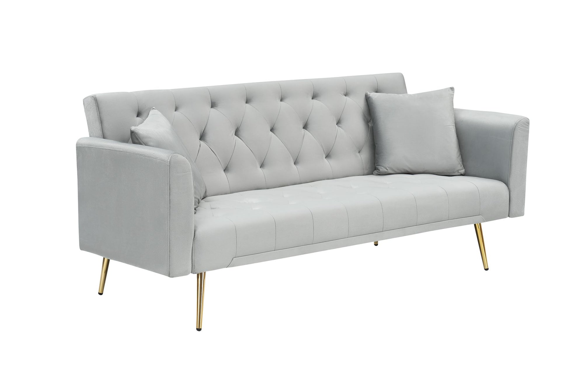 71-inch convertible love seat sofa, American vintage grey velvet material, suitable for small living room, bedroom, offi image 7