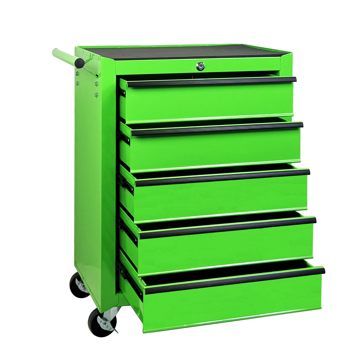 Rolling Metal Tool Chest with 5 Drawers, 20" 5-Drawer Tool Chest Cabinet with Ball Bearing Drawer Slides, Steel Tool Storage Box Organizer -GREEN image 9