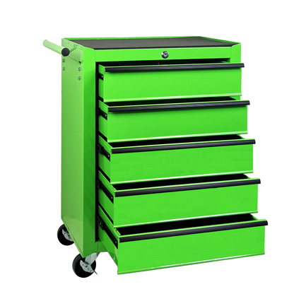 Rolling Metal Tool Chest with 5 Drawers, 20" 5-Drawer Tool Chest Cabinet with Ball Bearing Drawer Slides, Steel Tool Storage Box Organizer -GREEN image 9