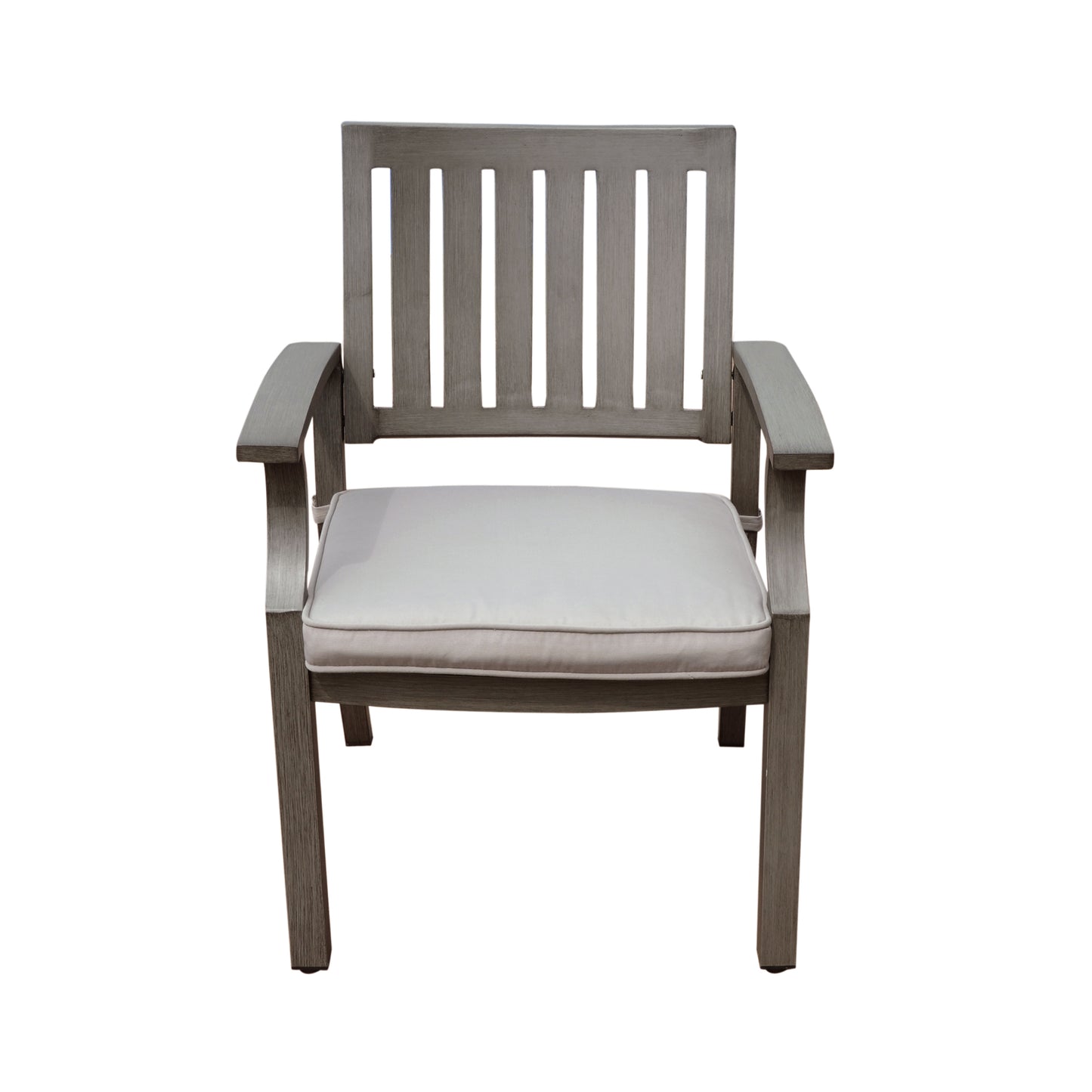 Outdoor Modern Aluminum Dining Chair with Cushion (Set of 2), Dark Gray and Silver image 5