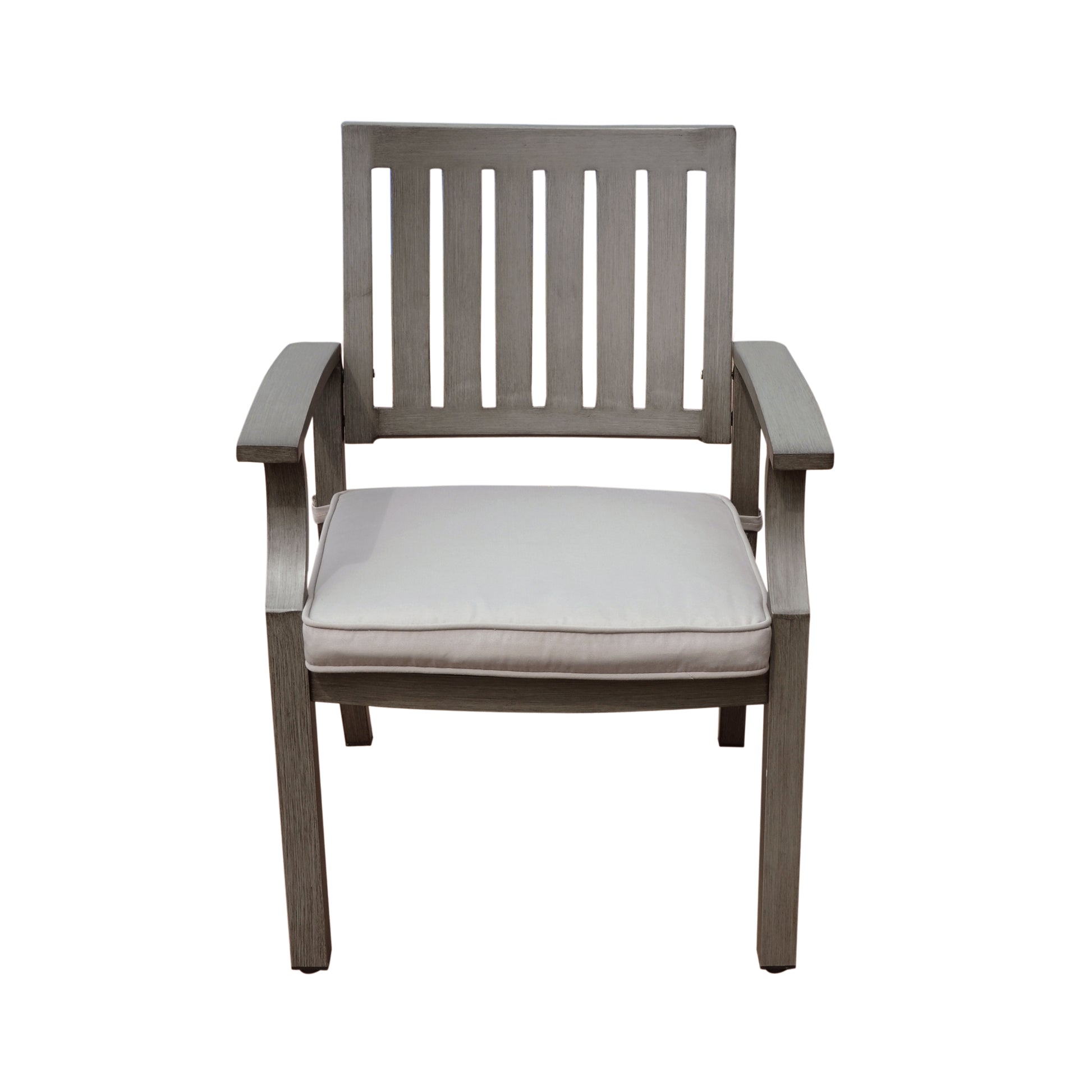Outdoor Modern Aluminum Dining Chair with Cushion (Set of 2), Dark Gray and Silver image 5