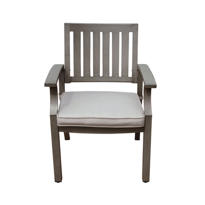 Outdoor Modern Aluminum Dining Chair with Cushion (Set of 2), Dark Gray and Silver image 5