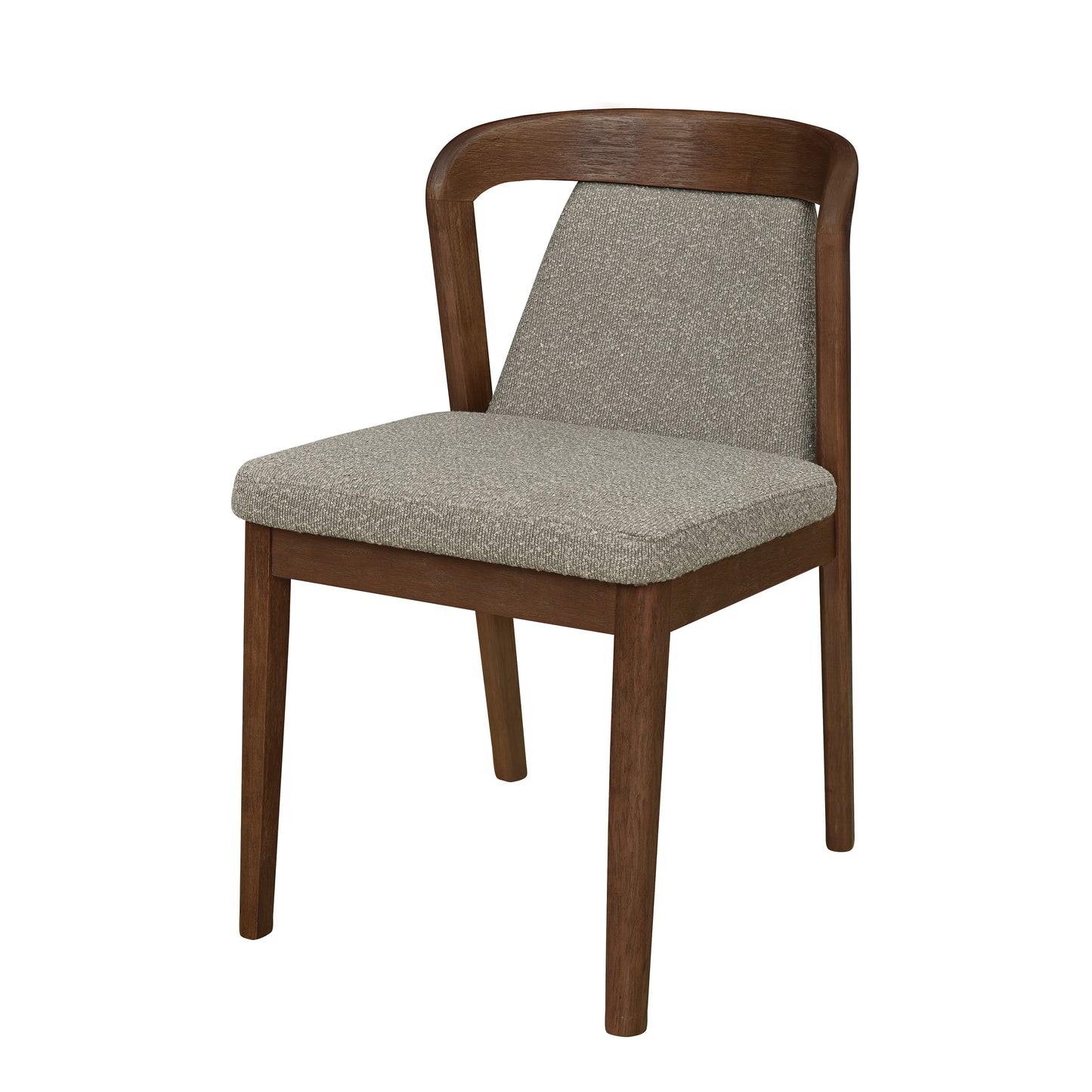 Upholstered Backrest Armless Dining Chairs (Walnut+Light Brown) image 3