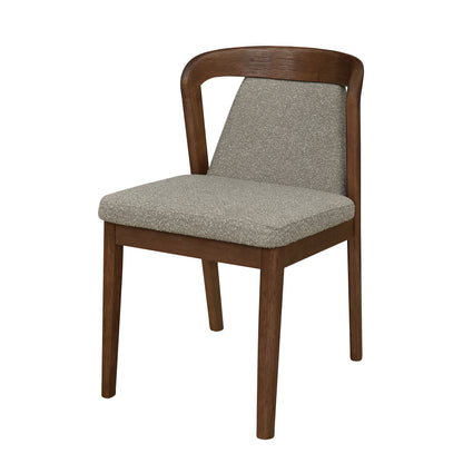 Upholstered Backrest Armless Dining Chairs (Walnut+Light Brown) image 3