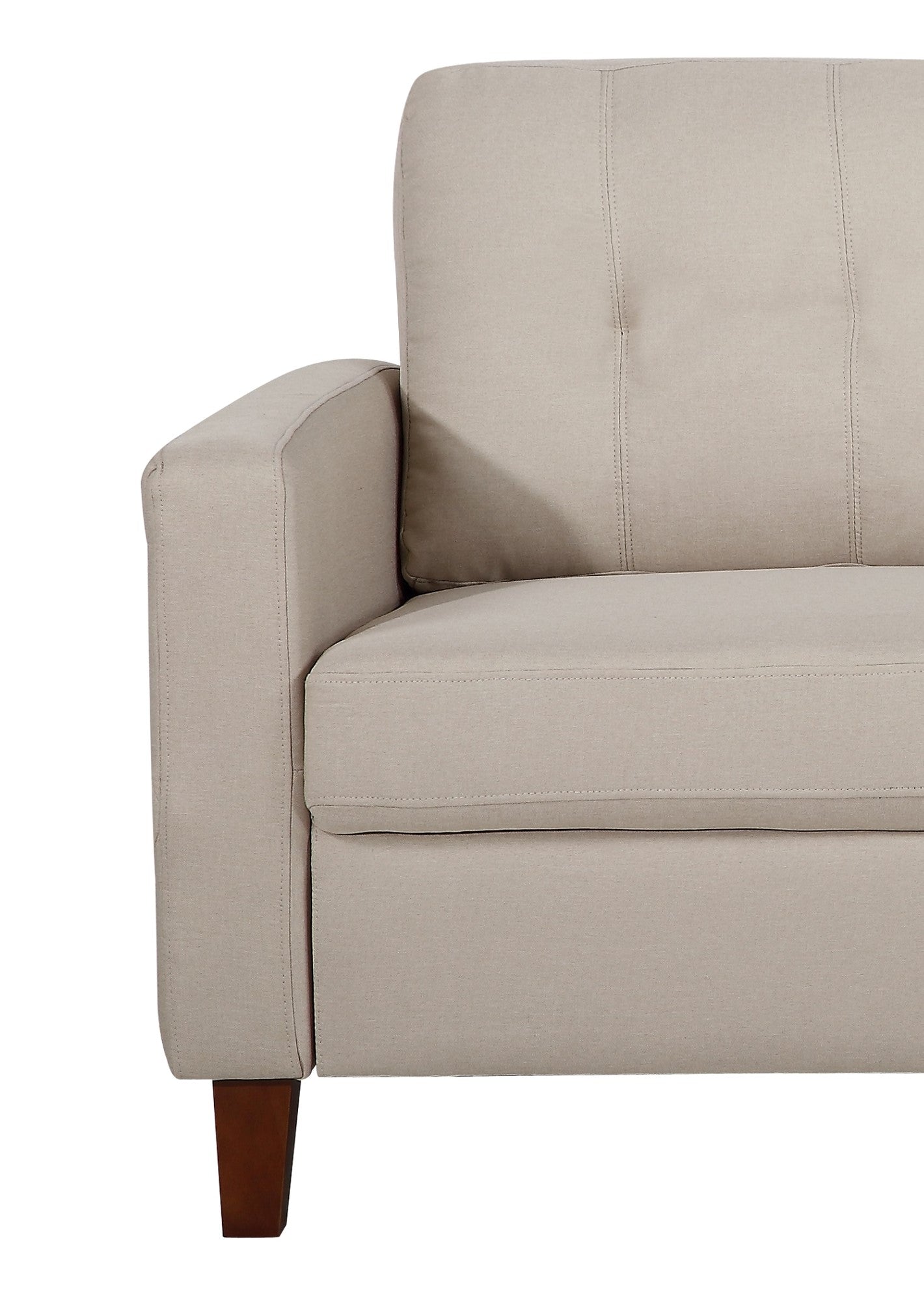 Piped Trim Square Arm Button Tufted Upholstered Accent Chair, Polyester Fabric Single Sofa Chair for Living Room image 10