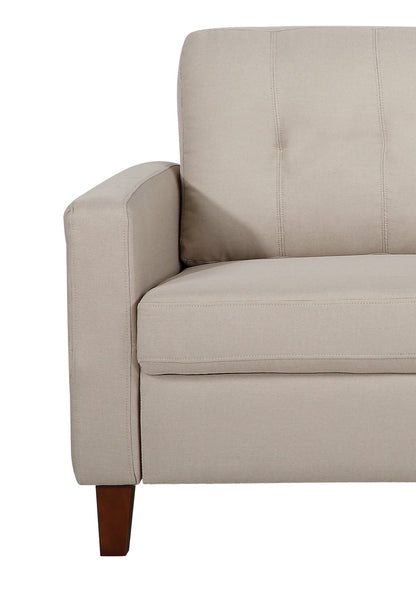 Piped Trim Square Arm Button Tufted Upholstered Accent Chair, Polyester Fabric Single Sofa Chair for Living Room image 10