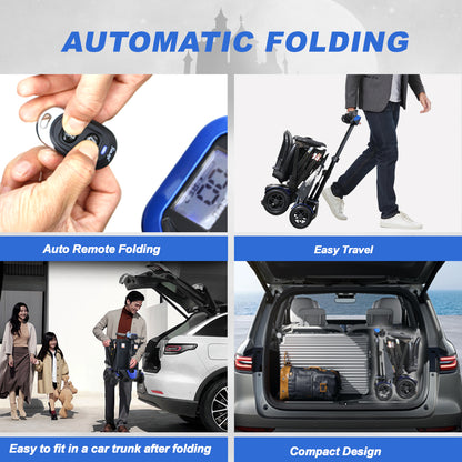 SOLAX Remote Control Foldable Electric Mobility Scooter with Suspension for Senior, Lightweight 4 Wheels Electric Powered Scooter for Travel Shopping image 6