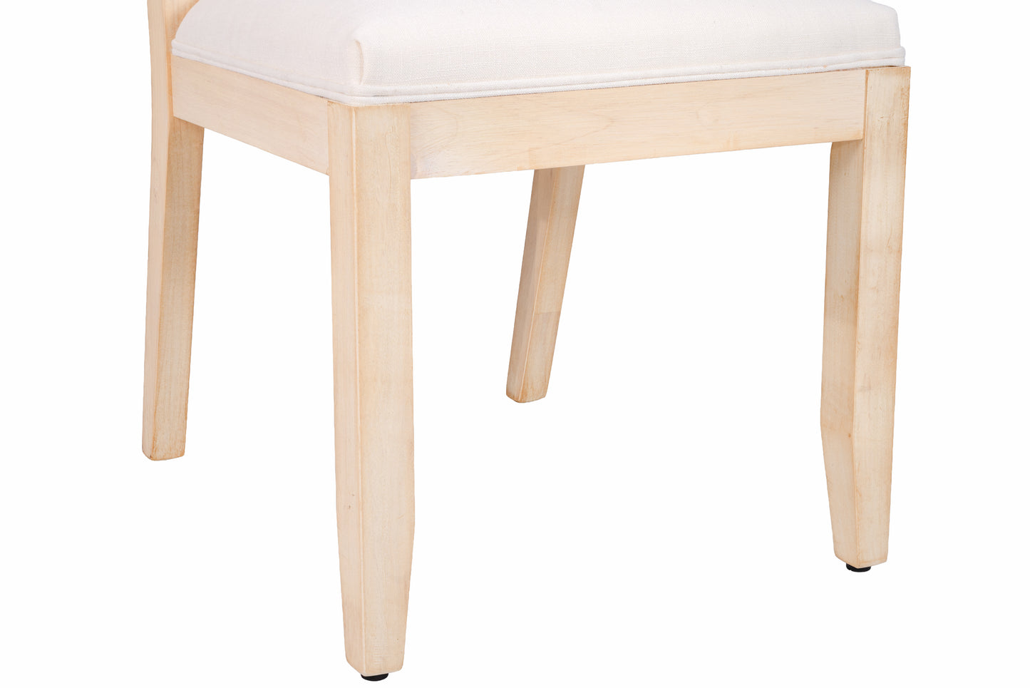 French Country Dining Chairs Set of 2, Beige Farmhouse Kitchen & Dining Room Chairs, Boho Wood Dining Chair with Woven Back & Linen Upholstered Seat, Solid Wood Frame,Beige image 12