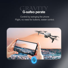 ikaufen E88 Drone with Built-in screen control, Camera for Adults RC Drone With 720P HD Dual Camera WiFi FPV Foldable Quadcopter Aircraft +1 Battery (E88 Dual camera Black)