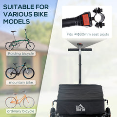 Aosom Bicycle Cargo Trailer with Removable Box and Waterproof Cover, Bike Wagon Trailer with Two 16in Wheels