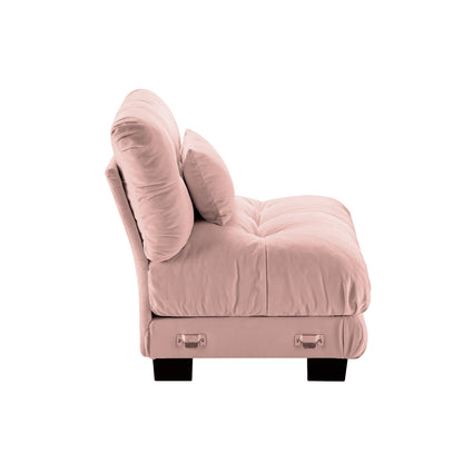 Pariss Armless Sofa W/1 pillow - Pink image 3