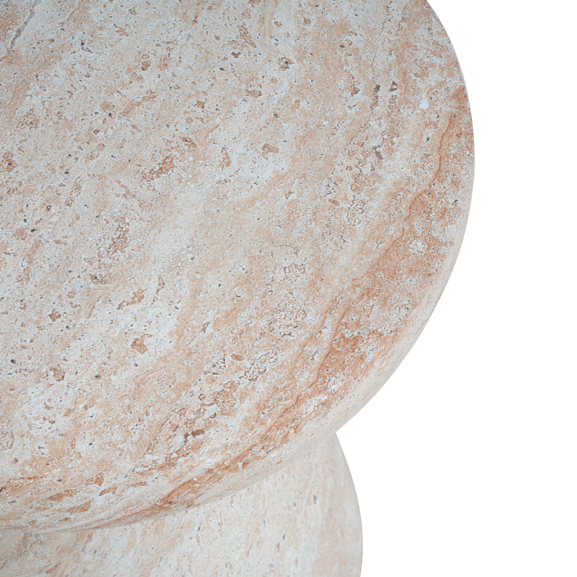 Outdoor/Indoor Lightweight Concrete Side Table,Travertine Finish image 8