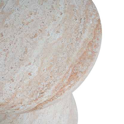 Outdoor/Indoor Lightweight Concrete Side Table,Travertine Finish image 8