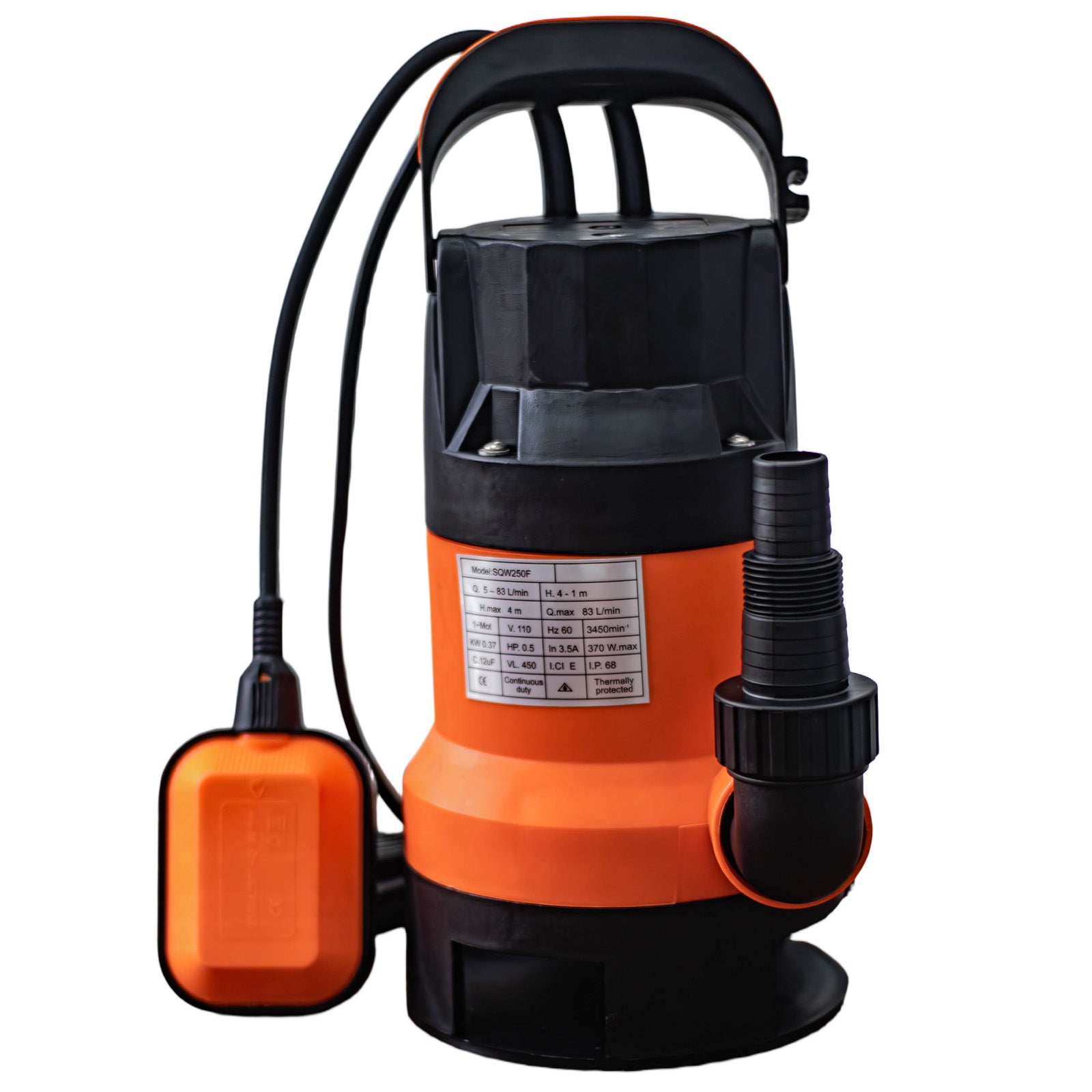 Submersible Pump with Auto Float Switch, High Efficiency Dirty Water Utility Pump for Cellar, Garden Pond, Swimming Pool Drainage image 9