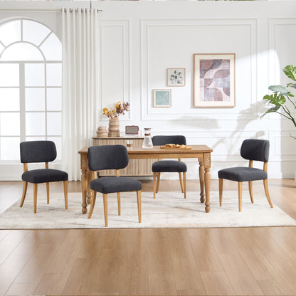 Wooden Dining Chairs Set of 2, Modern Fabric Upholstered Dining Room Chair Kitchen Chairs, Farmhouse Dinner Chair for Kitchen Dining Room image 10