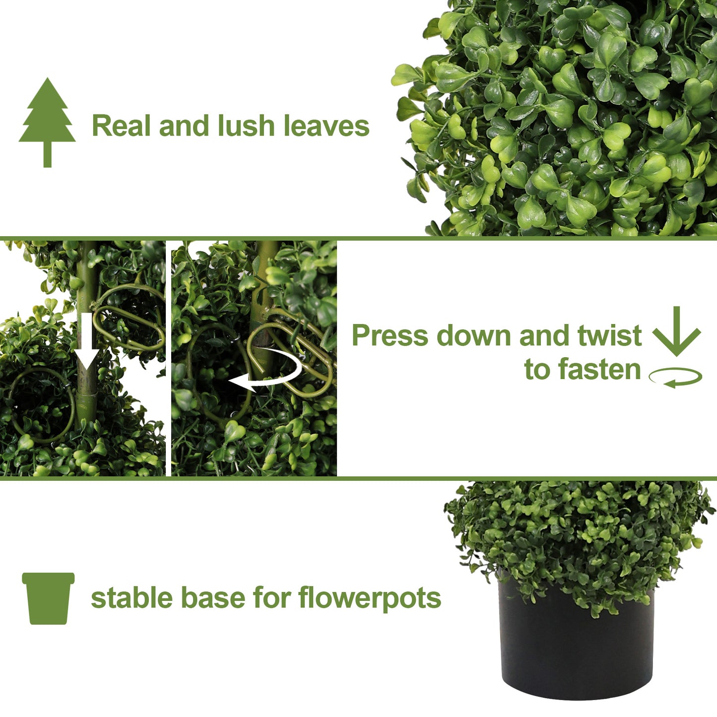 7FT Spiral Topiary Trees Artificial Outdoor Faux Boxwood Plants Large Twisted Green Potted Trees with Light Green Leaves for Garden Front Porch Patio Planter Decoration, 1pc/set image 5