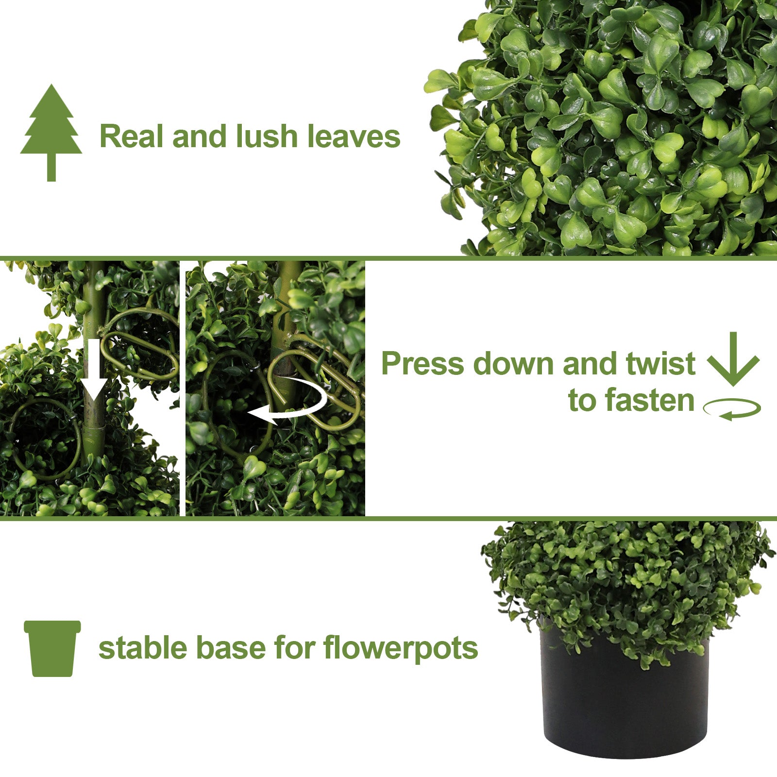 7FT Spiral Topiary Trees Artificial Outdoor Faux Boxwood Plants Large Twisted Green Potted Trees with Light Green Leaves for Garden Front Porch Patio Planter Decoration, 1pc/set image 5