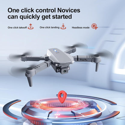 E88 Drone with Screen Controller with SD card, Foldable Mini Drone for Beginners, 2 Batteries, 360° Flips Waypoint Fly, Active Obstacle Avoidance, One Key Take Off/Landing. (2 batteries - Black)