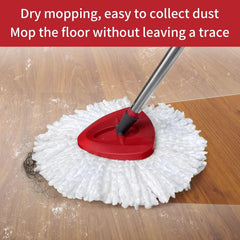 Spin Mop Replace Head Base, Handle Compatible with O Cedar EasyWring Microfiber Spin Mop,6 Mop Refills Replacement Heads, 30-58" Mop Handle and 1 Mop Base Combo Set (White,1-Tank System)