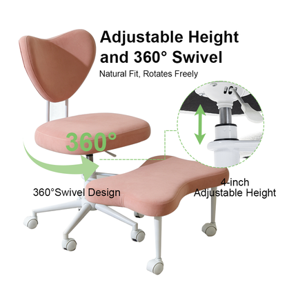 Meditation chair, an ergonomic cross-legged seating chair with lumbar support and a height-adjustable seat cushion, ideal for people engaged in high-intensity office work. PINK image 4