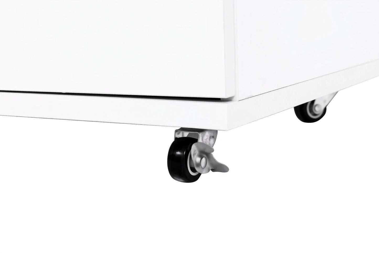 White 5-Drawer Dresser with Wheels – Modern Storage Cabinet image 11