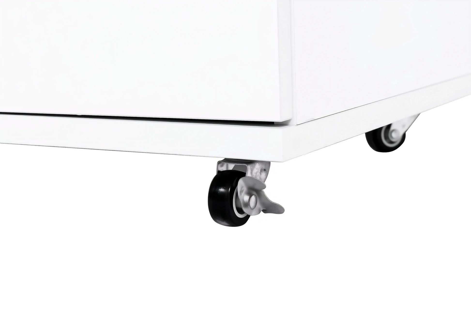 White 5-Drawer Dresser with Wheels – Modern Storage Cabinet image 11