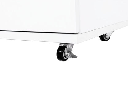 White 5-Drawer Dresser with Wheels – Modern Storage Cabinet image 11