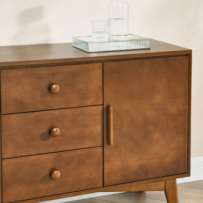 47.3" Mid Century Modern Sideboard Buffet Cabinet with Storage, Storage Cabinet with 2 Doors and 3 Drawers for Kitchen Dining Living Room, Accent Console Table, Walnut image 6