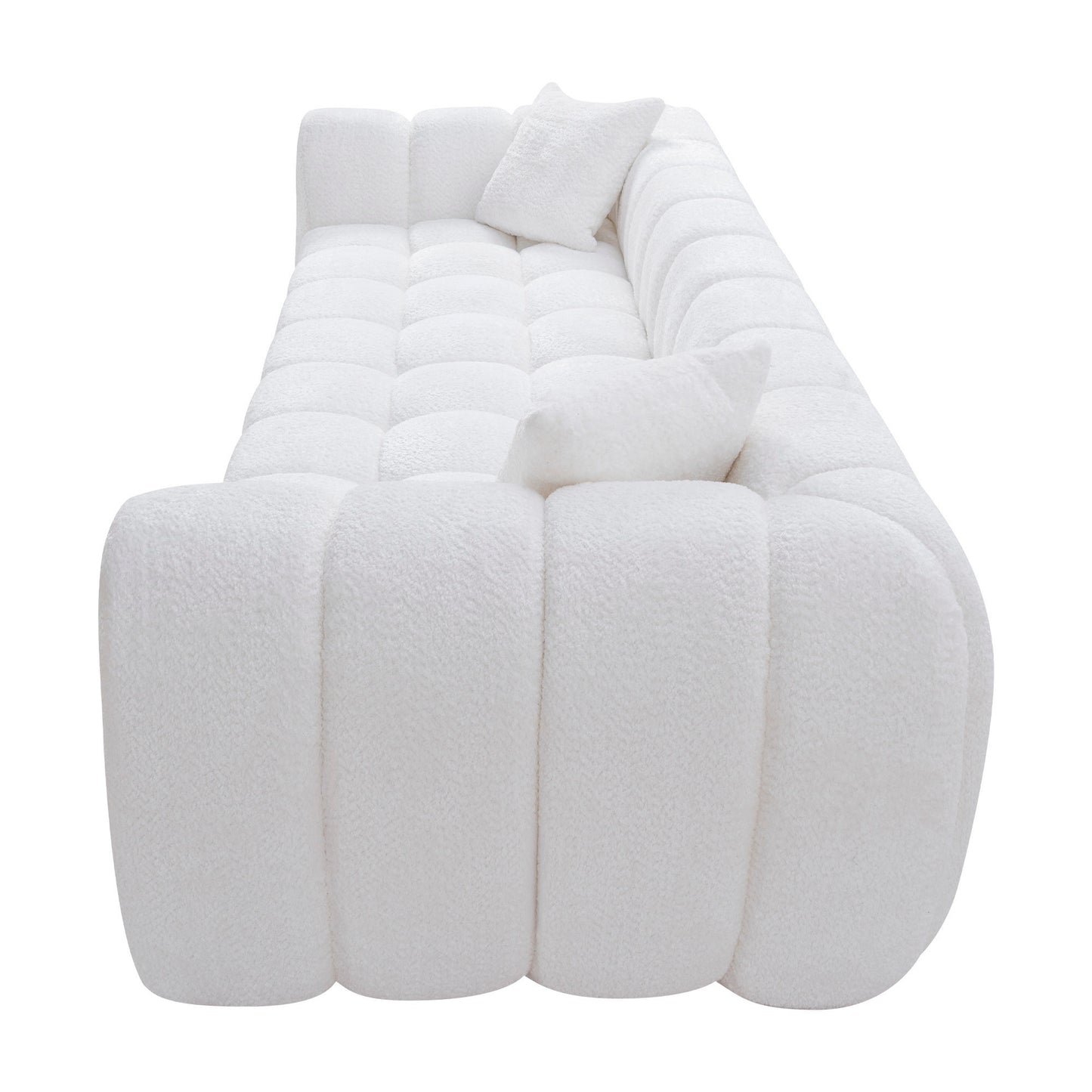 Marshmallow Cloud Compressed Sofa, 102.7" Oversized with Two Cushions, Modern Soft Boucle Sofa for Living Room, Apartment image 8