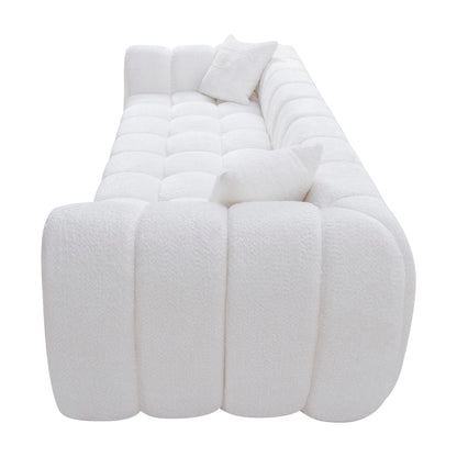 Marshmallow Cloud Compressed Sofa, 102.7" Oversized with Two Cushions, Modern Soft Boucle Sofa for Living Room, Apartment image 8