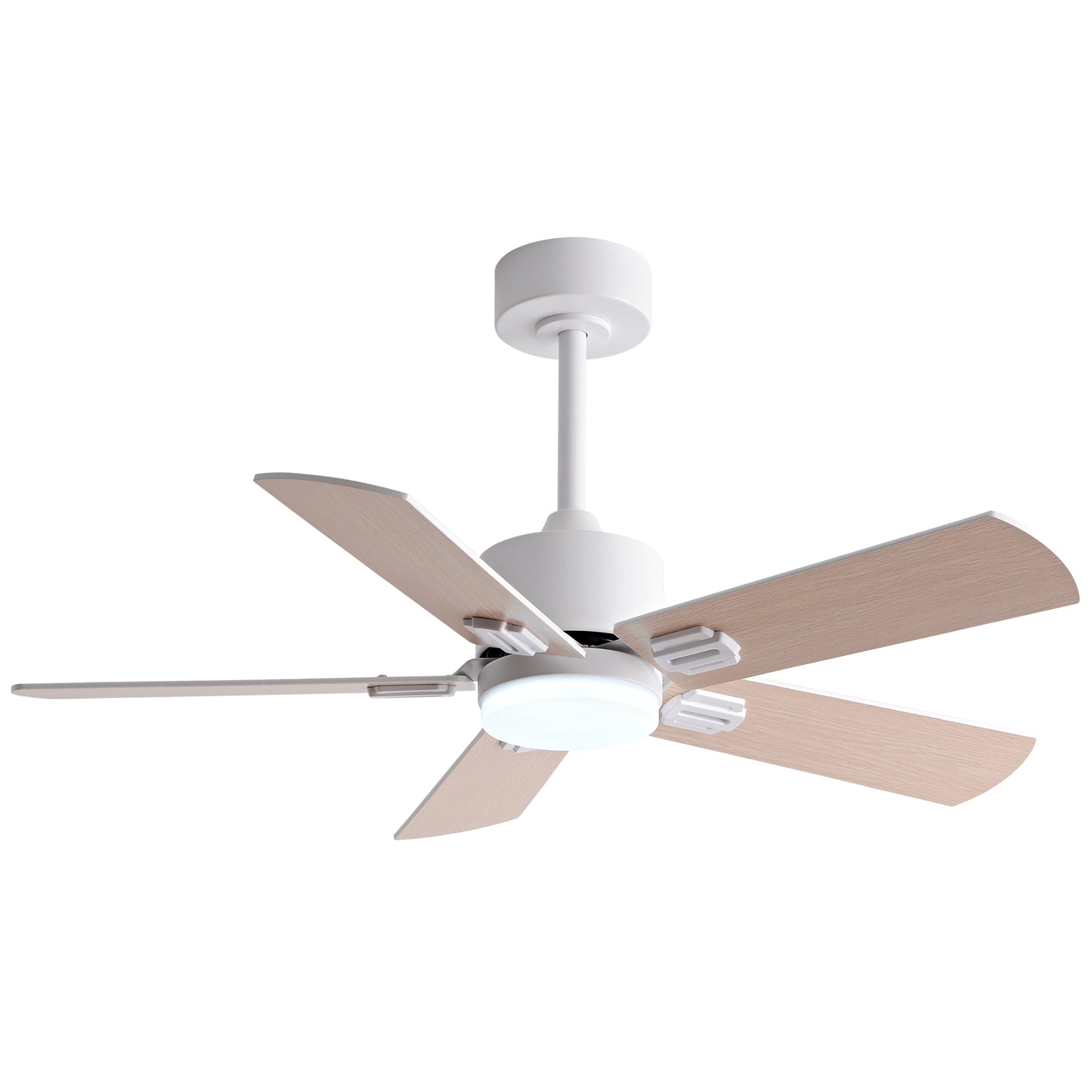 42-inch Ceiling Fan with Light and Remote Control, Low Profile Modern Ceiling Fan for Bedroom, 5 Blades with Dual White & Natural Wood Finish, Dimmable LED Light, Reversible 6-Speed Motor image 10