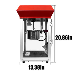 Kaitu Bar Style Popcorn Machine, 6-Ounce Popcorn Maker Popper, Red