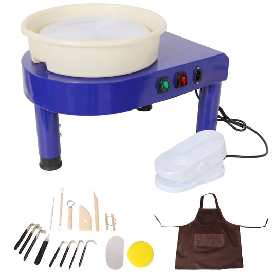 Professional Pottery Wheel for Adults - Blue 11 inch ceramic forming machine with foot pedal control