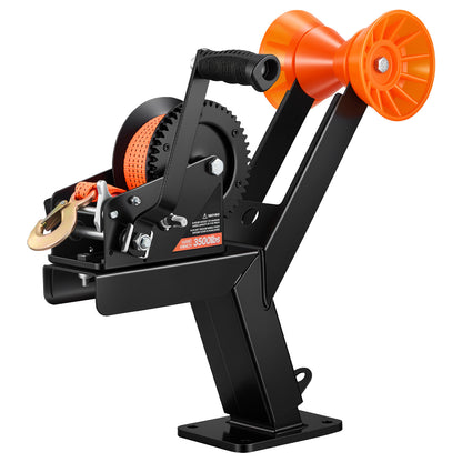 Boat Trailer Winch Stand with Roller, 3500 lbs, 20ft Orange Polyester Strap, Boat Winch Mount, for 2-3 Inches W x 3-4 Inches H Trailer Tongue, Fit for Jet Ski, Sailboat, Speedboat image 10