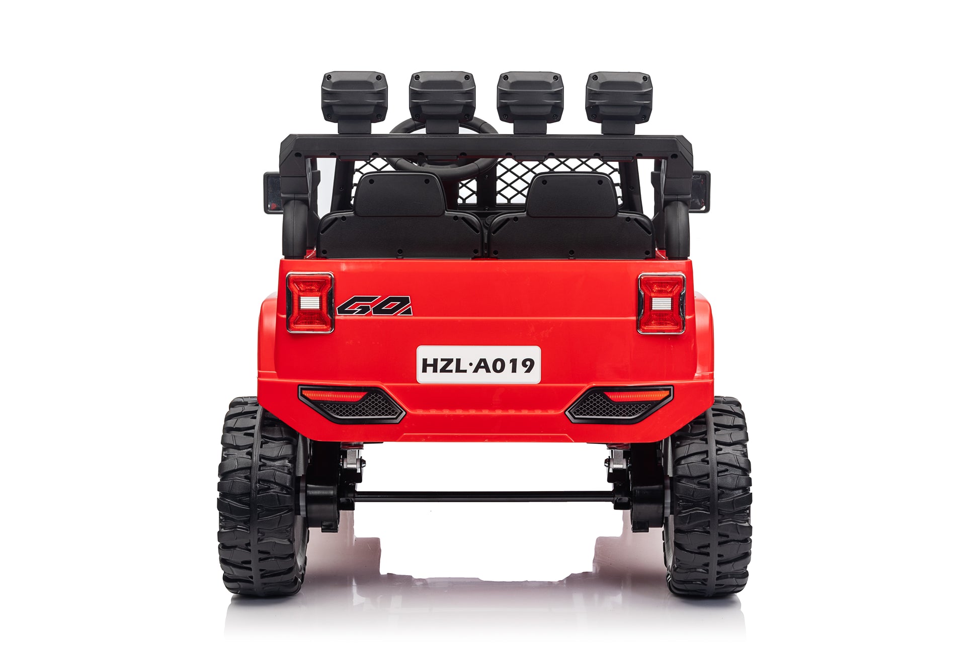 24V 7Ah 2 Seater Ride on Jeep - Interior Seats and Steering Wheel