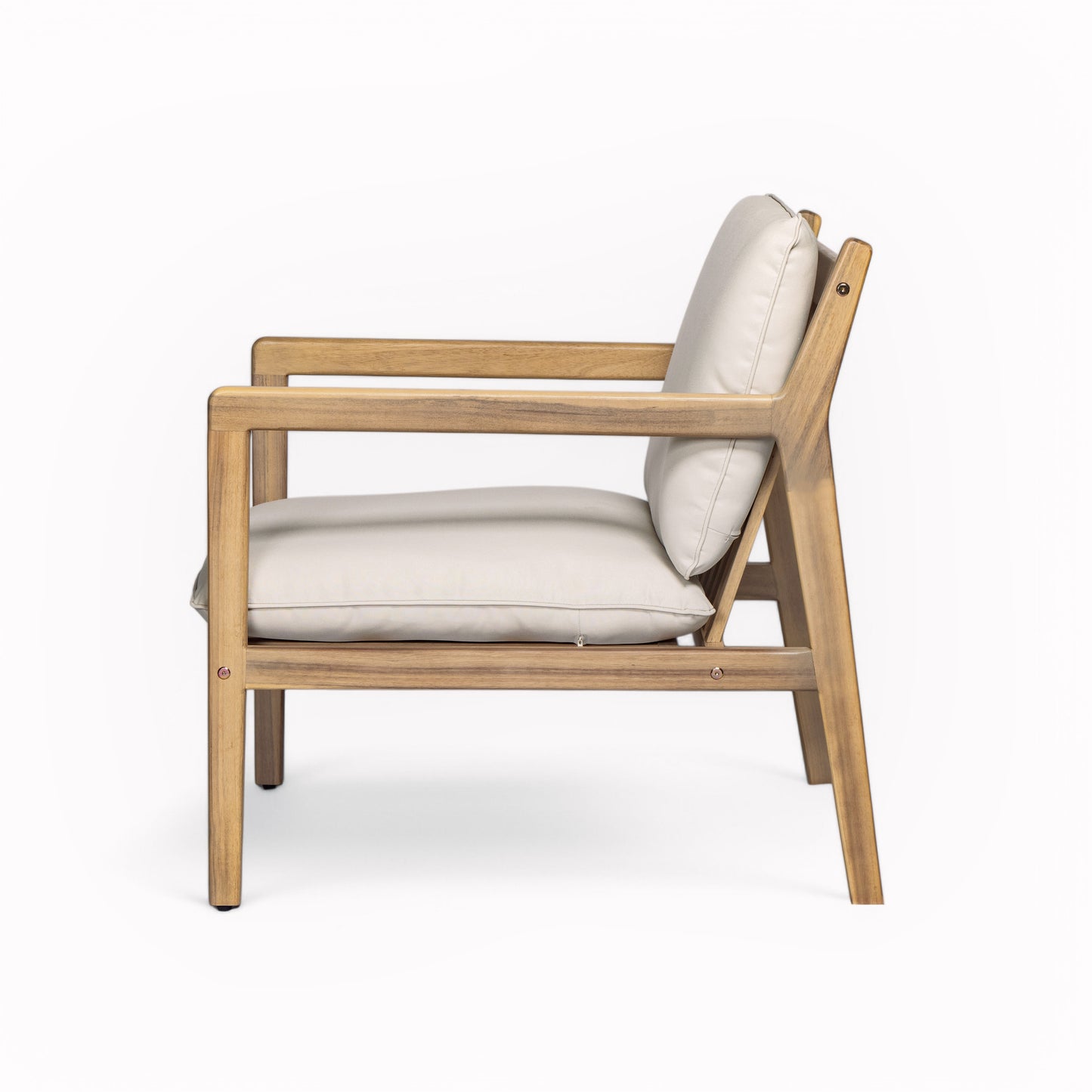 Outdoor Acacia Wood Armchair, Set of 2, Patio Club Chair with Cushions, Light Teak image 8