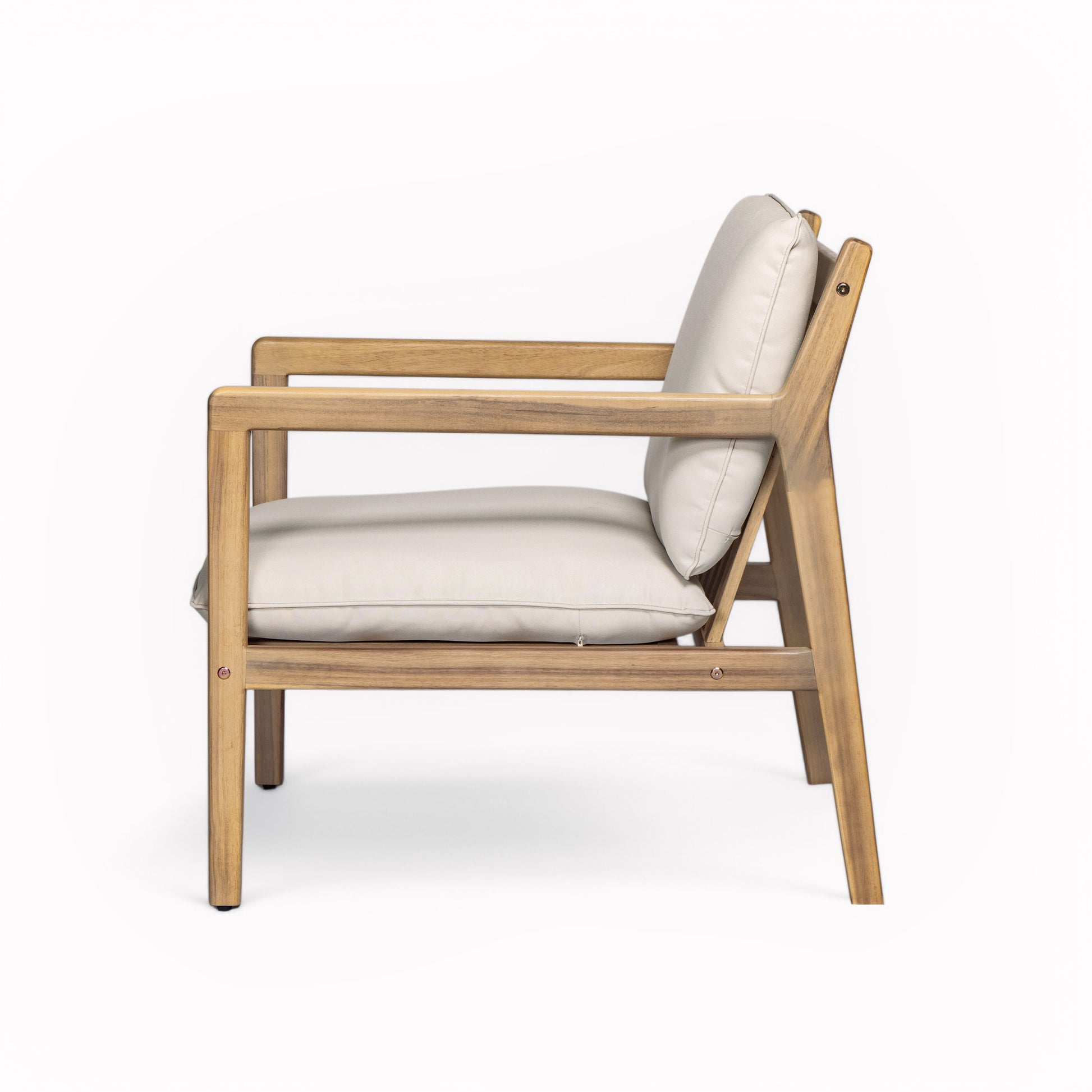 Outdoor Acacia Wood Armchair, Set of 2, Patio Club Chair with Cushions, Light Teak image 8