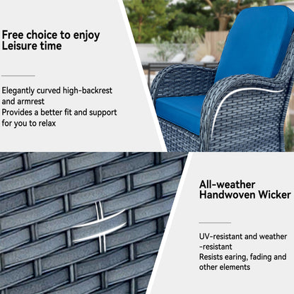 Wicker Patio Furniture Set - 3 Piece Rattan Outdoor Sectional Conversation Sets 2 Piece Wicker Hang gliding Chairs and 1 Side Table image 7