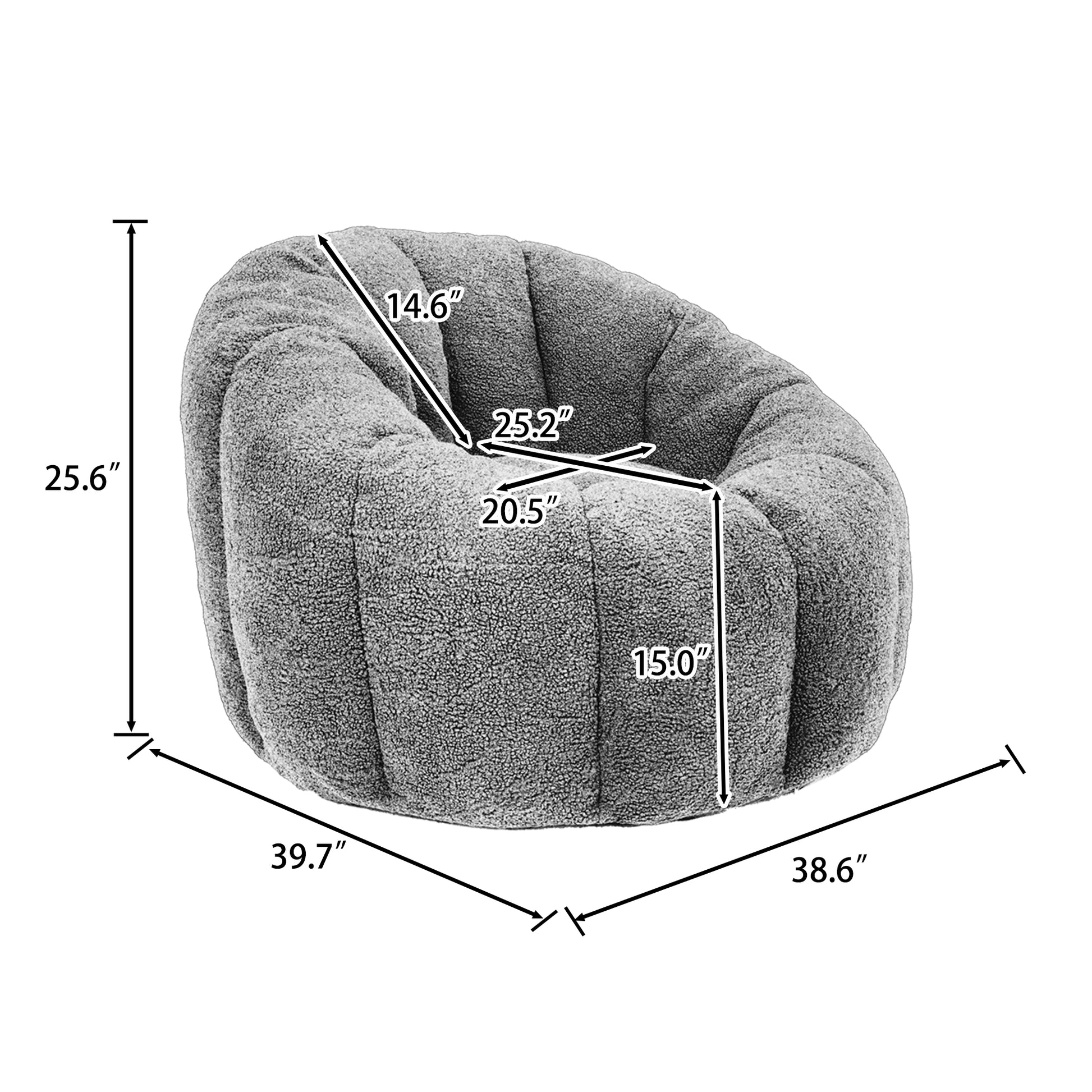 Bean Bag Chair, Bean Bag Sofa Chair with Armrests Stuffed High-Density Foam, Lazy Sofa Comfy Chairs BeanBag Chair for Adults in Living Room,Bedroom Reading image 4