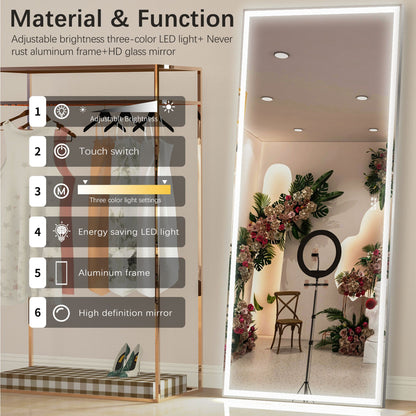 72x32 inch LED bathroom mirror vertical horizontal installation