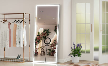 72X32 inch Oversized LED Bathroom Mirror Wall Mounted Mirror with 3 Color Modes Aluminum Frame Wall Mirror Large Full Le image 15